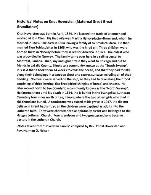 Knut Johannesen Hoversten (1824-1884) - Historical Notes compiled by Rev. Christ Hoversten and Rev. Norman O. Nelson.pdf