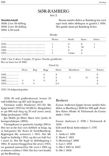 Rømskog bygdebok Bind 1 - Bosettings- og næringshistorie (Ulf Grøndahl, Rømskog Kommune 2006) - Side 256-257