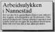 Bjørn Ziener (1944-2000) - Arbeidsulykken i Nannestad (Ullensaker Blad, lørdag 8. januar 2000)