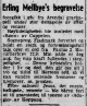 Erling Mellbye (1901-1965) - Begravelse (Vestlandske Tidende, torsdag 8. april 1965)