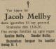Jacob Mellby (1835-1920) - Dødsannonse i Agderposten, mandag 16. august 1920