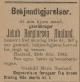 Jakob Bergtorsen Haaland (1818-1902) - Dødsannonse i Lindesnes, onsdag 26. februar 1902