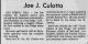 Joseph (Joe-Joe) Culotta (1921-1984) - Obituary (Enterprise-Journal, McComb, Mississippi, Friday, July 13, 1984)