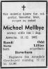 Michael Mellbye (1895-1962) - Dødsannonse i Agderposten, lørdag 15. desember 1962