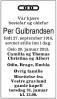 Per Gulbrandsen (1918-2013) - Dødsannonse i Aftenposten, torsdag 24. januar 2013