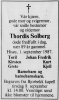 Thordis Konstance Solberg, født Mellbye (1898-1987) - Dødsannonse i Agderposten, mandag 7. september 1987