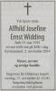 Alfhild Josefine Widding, født Ernst (1925-2014) - Dødsannonse i Tvedestrandsposten den 6. november 2014