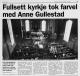 Anne Gullestad (1925-1998) - Begravelse (Strilen, onsdag 15. april 1998)