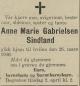 Anne Marie Gabrielsen Sindland, født Solberg (1863-1940) - Dødsannonse i Agder den 29. mars 1940