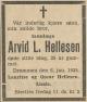 Arvid Lorenz Hellesen (1910-1935) - Dødsannonse i Fremtiden, torsdag 10. januar 1935