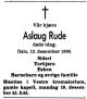 Aslaug Rude, født Bache (1901-1988) - Dødsannonse i Aftenposten, torsdag 15. desember 1988