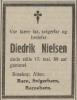 Diedrik August Nielsen (1835-1924) - Dødsannonse i Nidaros, mandag 19. mai 1924