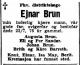 Ejnar Brun (1873-1949) - Dødsannonse i Adresseavisen den 29. juli 1949
