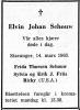Elvin Johan Schouw (1878-1963) - Dødsannonse i Stavanger Aftenblad den 16. mars 1963