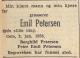 Emil Petersen (1867-1956) - Dødsannonse i Morgenbladet, mandag 9. januar 1956