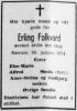 Erling Folkvord (1907-1974) - Dødsannonse i Asker og Bærums budstikke den 5. februar 1974