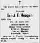 Ernst Fredrik Hougen (1887-1967) - Dødsannonse i Morgenbladet, torsdag 16. mars 1967.jpg