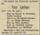 Finn Løchen (1878-1954) - Dødsannonse i Morgenbladet den 26. april 1954