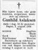 Gunhild Aslaksen, født Birkeland (1896-1988) - Dødsannonse i Fædrelandsvennen den 4. august 1988