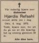 Hjørdis Refsahl (1905-1972) - Dødsannonse i Hamar Arbeiderblad den 10. august 1972 (1)