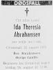 Ida Theresia Abrahamsen f. Taraldsen - Dødsannonse i Grimstad Adressetidende den 25. august 1973