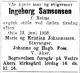 Ingeborg Samsonsen (f. Reime, 1843-1928) - Dødsannonse i Aftenposten den 14. juni 1928