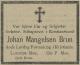 Johan Mangelsen Brun (1825-1899) - Dødsannonse i Christiansand Tidende den 7. August 1899