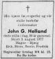 John Gunnarsen Helland (1897-1977) - Dødsannonse i Varden den 8. august 1977