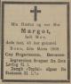 Juliane Margarethe (Margot) Hegermann, født Moe (1863-1908) - Dødsannonse i Fædrelandsvennen den 6. mars 1908