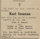 Karl Emanuel Imenes (1866-1946) - Dødsannonse i Grimstad Adressetidende, onsdag 3. juli 1946