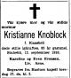 Kristianne Knobloch, født Kaasbøll (1851-1936) - Dødsannonse i Aftenposten, mandag 14. september 1936