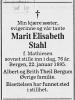 Marit Elisabeth Stahl, født Mathiesen (1918-1995) - Dødsannonse i Bergens tidende, lørdag 28. januar 1995