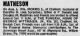 Morris Sedgith Mathison (1907-1986) - Obituary (The Philadelphia Inquirer, Philadelphia, Pennsylvania, Thursday, August 07, 1986)