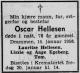 Oscar Hellesen (1879-1956) - Dødsannonse i Fremtiden, onsdag 18. januar 1956