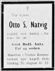Otto Steen Natvig (1909-1964) - Dødsannonse i Indre Akershus Blad, lørdag 22. august 1964
