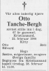 Otto Tanche-Bergh (1922-1989) - Dødsannonse i Fædrelandsvennen, torsdag 23. februar 1989