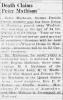 Peder Mathias Mathison (1878-1943) - Obituary (Pacific Grove Tribune, Pacific Grove, California, Friday, July 02, 1943)