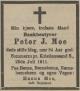 Peter Johan Moe (1827-1911) - Dødsannonse i Fædrelandsvennen den 20. juli 1911