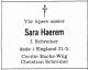 Sara Haerem, født Schreiner (1911-1988) - Dødsannonse i Adresseavisen, torsdag 26. mai 1988