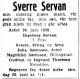 Sverre Servan (1888-1938) - Dødsannonse i Aftenposten den 27. juni 1938