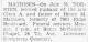 Torsten Mathisen (1862-1937) - Obituary (Brooklyn Eagle, Brooklyn, New York, Sunday, August 01, 1937)
